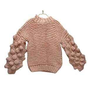 One of a Kind Heavy Knit Pom Pom Sweater